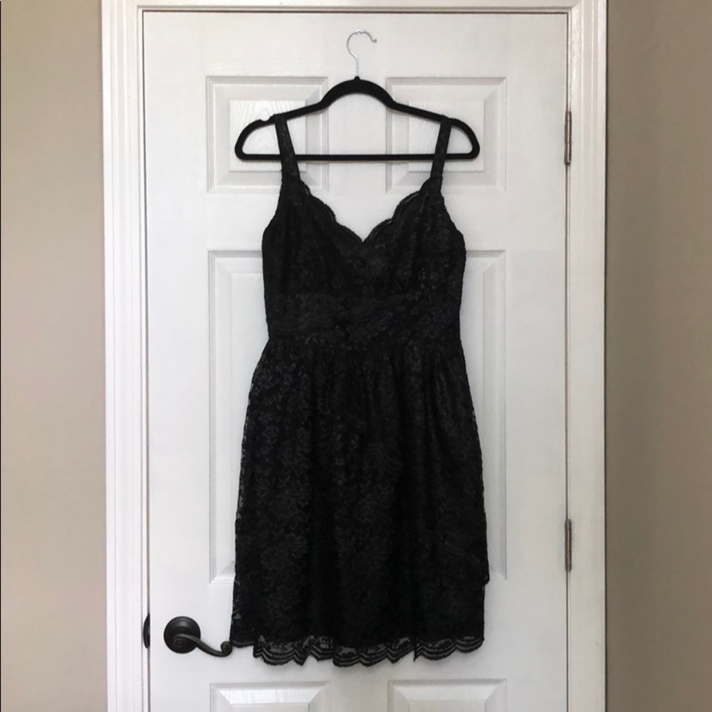 Anna Sui Black Lace Sleeveless Cocktail Dress